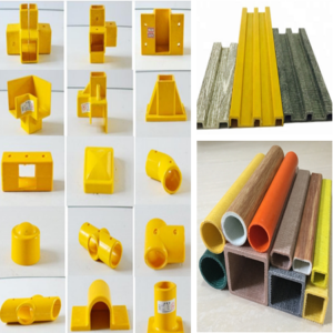 Various profiles of fiberglass